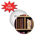 Books Bookshelves Office Fantasy Background Artwork Book Cover Apothecary Book Nook Literature Libra 1.75  Buttons (10 pack) Front