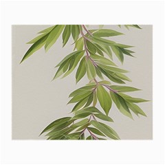 Watercolor Leaves Branch Nature Plant Growing Still Life Botanical Study Small Glasses Cloth