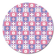 Flower Art Pattern Geometric Magnet 5  (round) by Maspions