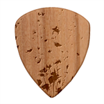 Flora Floral Flower Petal Guitar Shape Wood Guitar Pick Holder Case And Picks Set Pick