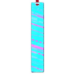 Wave Stripe Pattern Design Aqua Large Book Marks by Ndabl3x