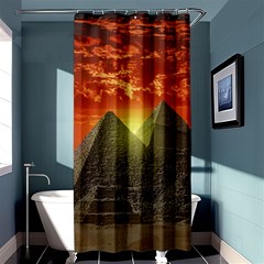 Pyramids Egypt Monument Landmark Sunrise Sunset Egyptian Shower Curtain 36  X 72  (stall)  by Proyonanggan