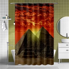 Pyramids Egypt Monument Landmark Sunrise Sunset Egyptian Shower Curtain 48  X 72  (small)  by Proyonanggan