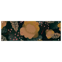 Flower Patterns Pattern Beige Green Banner And Sign 9  X 3  by Proyonanggan