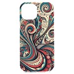 Paisley Print Musical Notes6 iPhone 15 Plus Black UV Print PC Hardshell Case Front