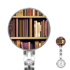 Books Bookshelves Office Fantasy Background Artwork Book Cover Apothecary Book Nook Literature Libra Stainless Steel Nurses Watch