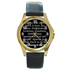 Galatians 5 Round Gold Metal Watch by RiverRootz