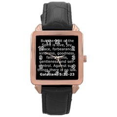 Galatians 5 Rose Gold Leather Watch  by RiverRootz