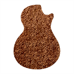 Ugly Funny Monster Bird Illustration Motif Random Pattern Bk Guitar Shape Wood Guitar Pick Holder Case And Picks Set