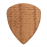 White And Blue Brick Wall Guitar Shape Wood Guitar Pick Holder Case And Picks Set Pick