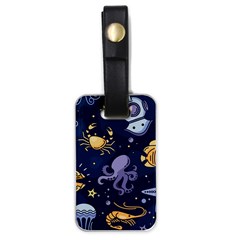 Marine Seamless Pattern Thin Line Memphis Style Luggage Tag (one Side) by Ket1n9