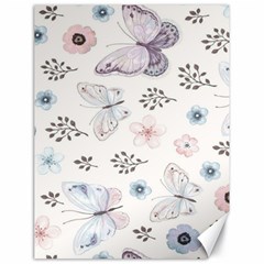 Butterflies Cute Flower Pastel Pattern Canvas 18  X 24  by Loisa77