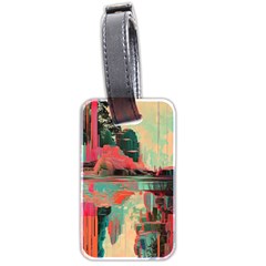 Backgrounds Multi Colored Abstract Luggage Tag (two Sides) by Loisa77