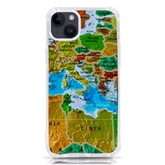 World Map Iphone 14 Plus Tpu Uv Print Case