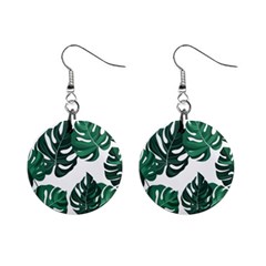 Illustrations Monstera Leafes Mini Button Earrings