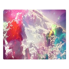 Clouds Multicolor Fantasy Art Skies Two Sides Premium Plush Fleece Blanket (large) by Ket1n9