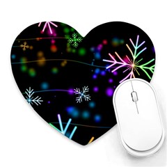 Snowflakes Snow Winter Christmas Heart Mousepad by Bedest