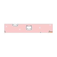 Cute Cat Cartoon Doodle Seamless Pink Pattern Premium Plush Fleece Scarf (mini) by Grandong