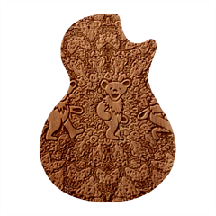 Dead Dancing Bears Grateful Dead Pattern Guitar Shape Wood Guitar Pick Holder Case And Picks Set