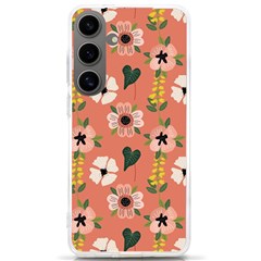 Flower Pink Brown Pattern Floral Samsung Galaxy S24 Ultra 6 9 Inch Tpu Uv Case