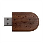 Owls Bird Animal Pattern Wood Oval USB Flash Drive USB