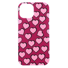 Pattern Pink Abstract Heart Iphone 15 Plus Black Uv Print Pc Hardshell Case