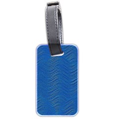 Blue Wave Abstract Texture Seamless Luggage Tag (two Sides) by Loisa77