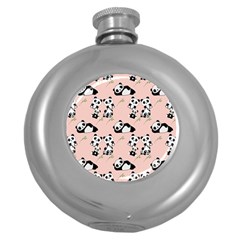 Cute Panda Animal Pattern Round Hip Flask (5 Oz) by Perong