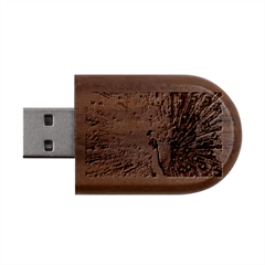 Peacock Bird Animal Peafowl Wood Oval Usb Flash Drive