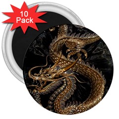 Fantasy Dragon Pentagram 3  Magnets (10 Pack)  by Maspions