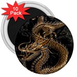 Fantasy Dragon Pentagram 3  Magnets (10 pack)  Front