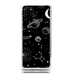 Black Space Drawing Art Planet Drawing Stars Black Space Galaxy Outer Space Samsung Galaxy S20 Plus 6.7 Inch TPU UV Case Front