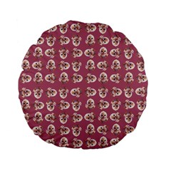 Whimsy Chickens Pattern Standard 15  Premium Flano Round Cushions by dflcprintsclothing