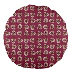 Whimsy Chickens Pattern Large 18  Premium Flano Round Cushions by dflcprintsclothing