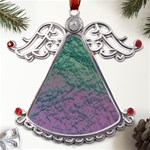 Colorful duotone abstract print Metal Angel with Crystal Ornament Front