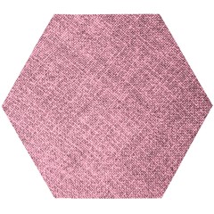 Pink Fabric Texture, Knitted Pink Texture, Wooden Puzzle Hexagon by kyorashop23