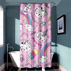 Beautiful Cute Animals Pattern Pink Shower Curtain 36  X 72  (stall)  by Grandong