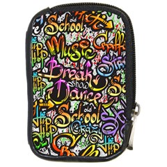 Graffiti Word Seamless Pattern Compact Camera Leather Case by Bedest