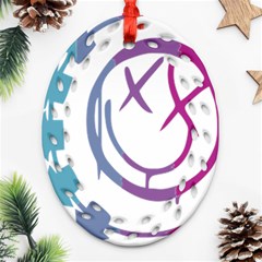 Blink 182 Logo Oval Filigree Ornament (two Sides) by avitendut