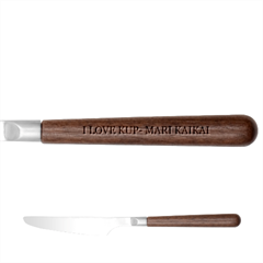 I Love Kup- Mari Kaikai On Stainless Steel Knife With Wooden Handle