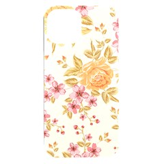 Peony Flower Pattern Background Iphone 15 Plus Black Uv Print Pc Hardshell Case