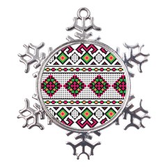 Ukrainian Folk Seamless Pattern Ethnic Ornament Border Element Traditional Metal Large Snowflake Ornament by Grandong