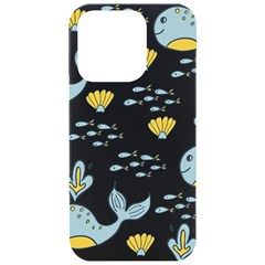 Whale Cartoon Whale Seamless Cartoon Character Animals Leaf Iphone 15 Pro Black Uv Print Pc Hardshell Case