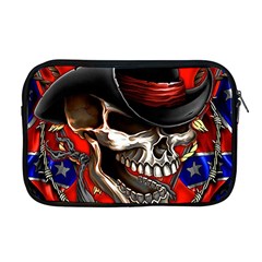 Confederate Flag Usa America United States Csa Civil War Rebel Dixie Military Poster Skull Apple Macbook Pro 17  Zipper Case by Ket1n9