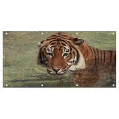 Swimming Tiger Banner And Sign 8  X 4  by ExtraAwesomeSauce