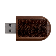 Multicolored Dna Strand Art Wood Oval Usb Flash Drive