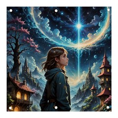 Enchanting Fantasy Night Sky Scene Banner And Sign 3  X 3  by ExtraAwesomeSauce