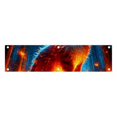 Enchanted Fire Feline Banner And Sign 4  X 1  by ExtraAwesomeSauce