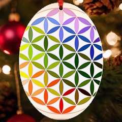 Mandala Rainbow Colorful Uv Print Acrylic Ornament Oval by Grandong