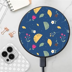 Cute Korean Pattern Wireless Fast Charger(black) by designsbymallika